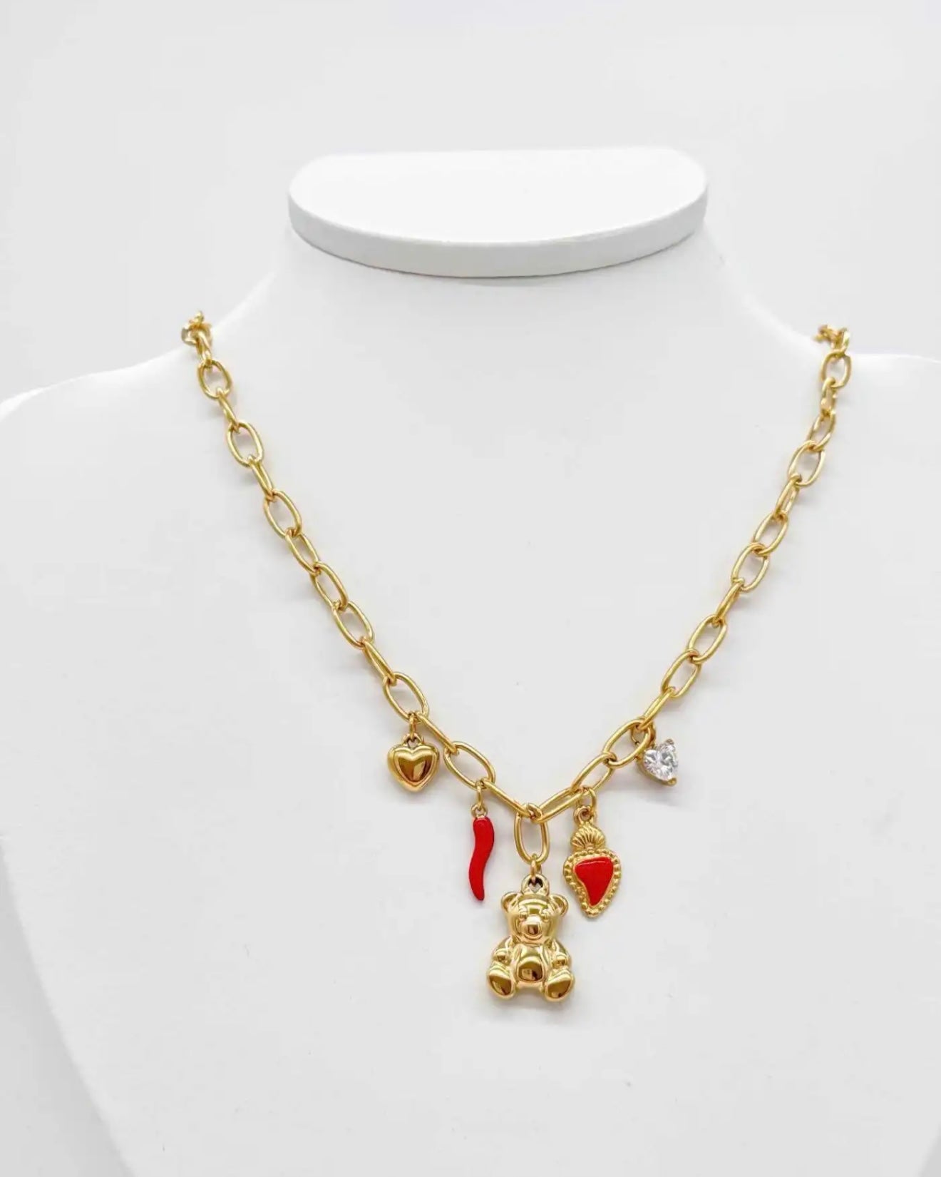 Red Teddy Necklace
