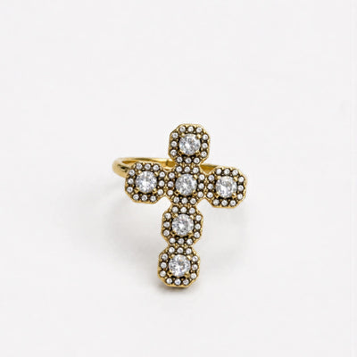 Anello Croce Zirconata