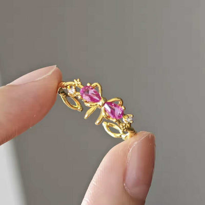 Anello Fiocco Rosa