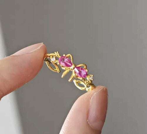 Anello Fiocco Rosa