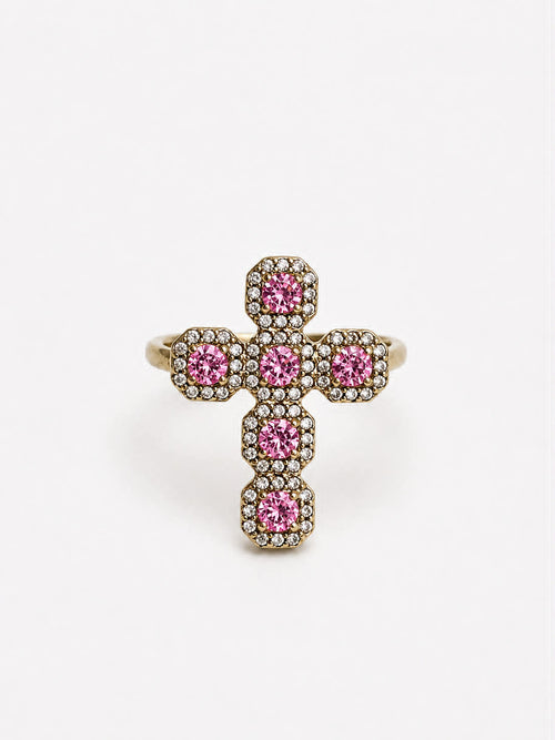 Anello Croce Zirconata