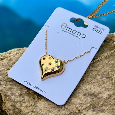 Rainbow heart Necklace