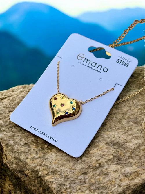 Rainbow heart Necklace