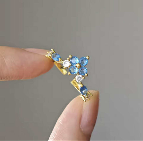 Anello Fiore Blu