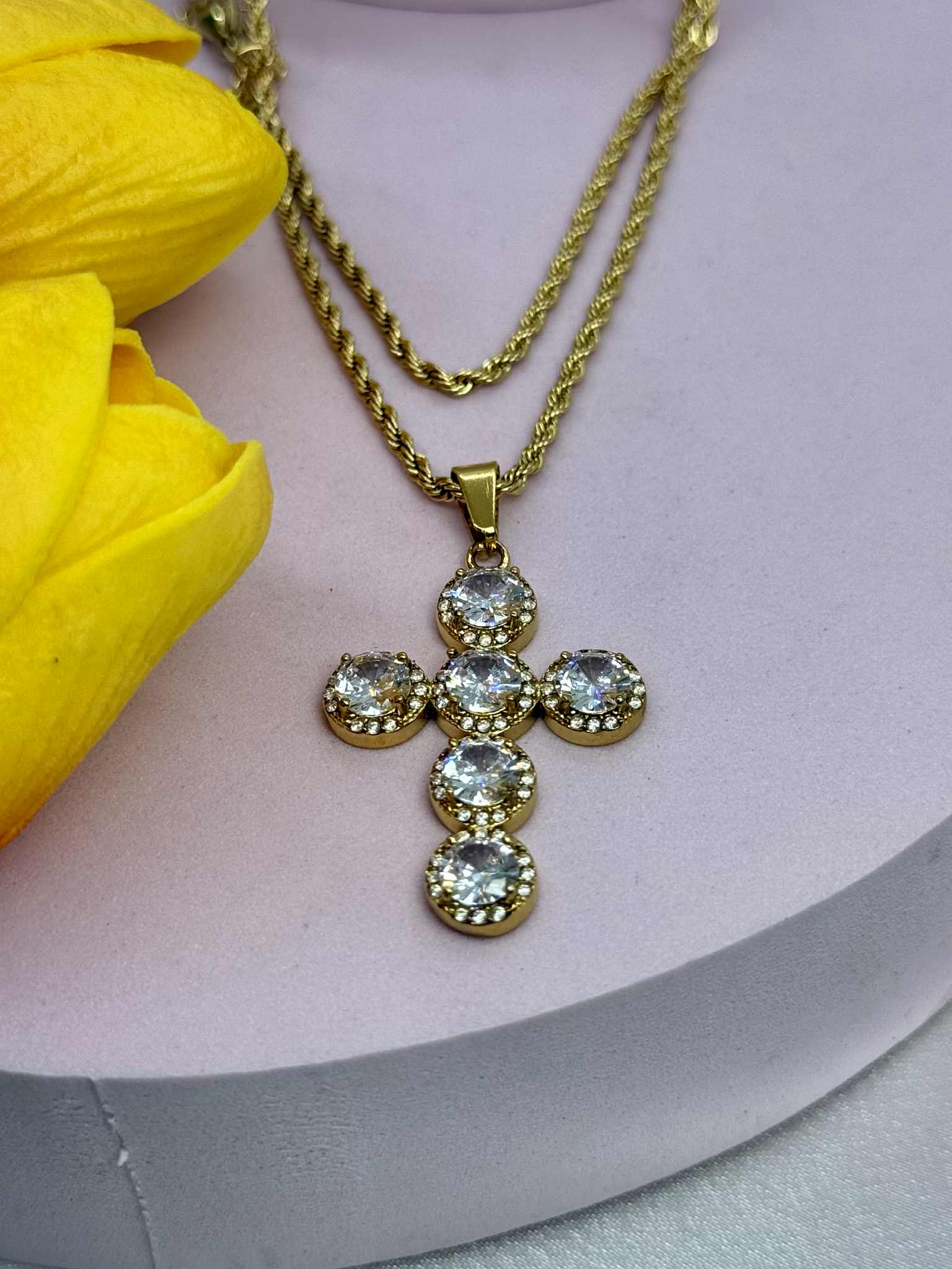 Collana Croce zirconata