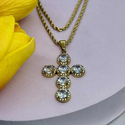 Collana Croce zirconata