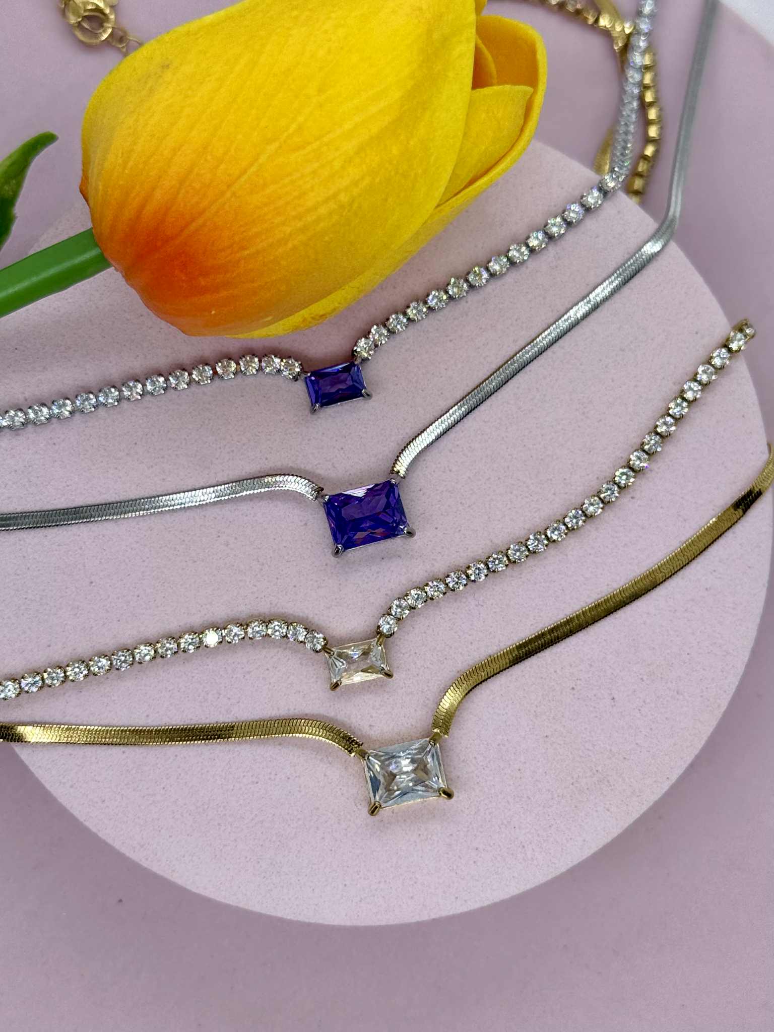 Collana Double Snake & Tennis