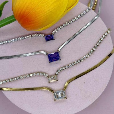 Collana Double Snake & Tennis