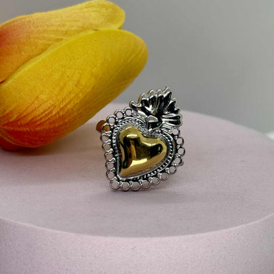 Bicolor Sacro Cuore ring