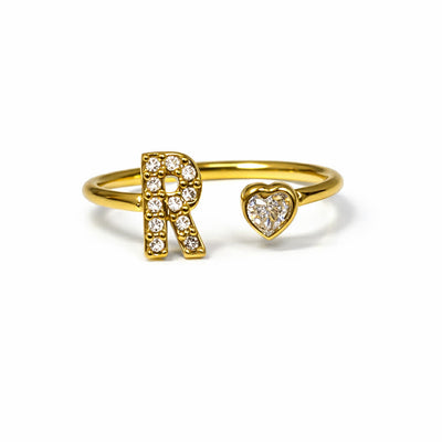 Anello Lettera e Cuore