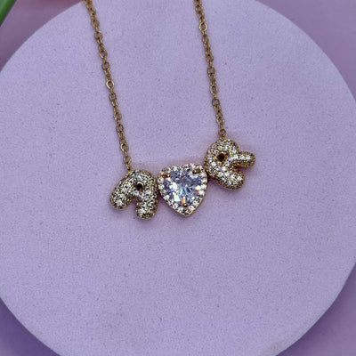 Collana Bubble 2 Lettere e Cuore