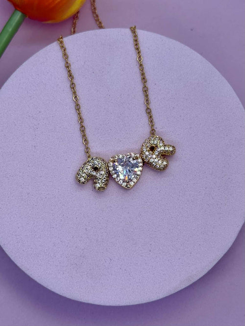 Collana Bubble 2 Lettere e Cuore