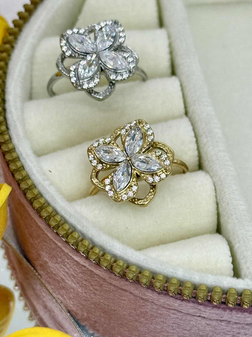 Anello Fiore Girevole