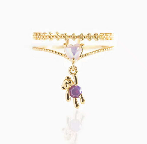Ring Heart Teddy