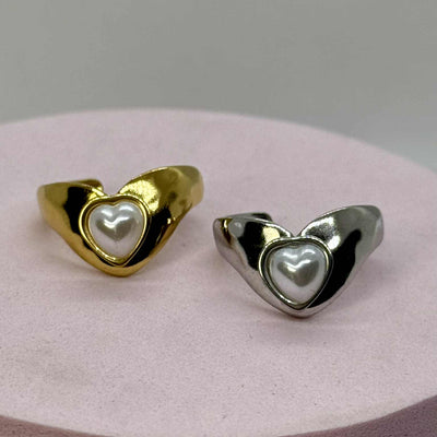 Anello corona e perla