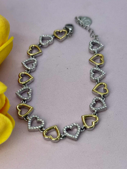 Bracciale Cuori Bicolor