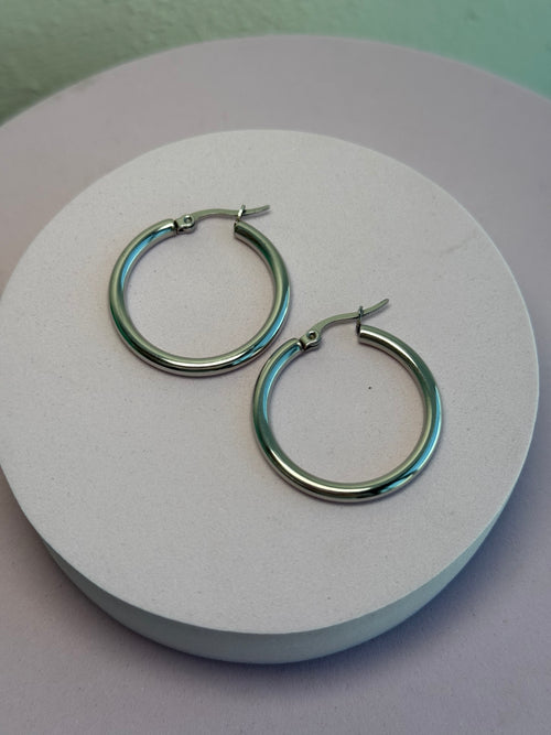 Silver Hoops
