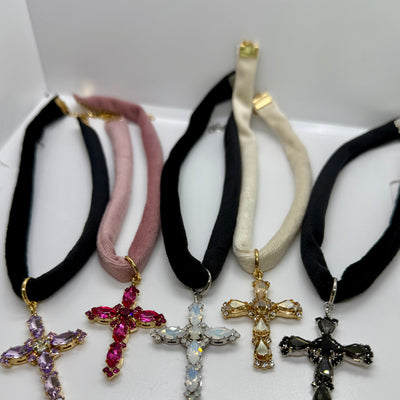 Choker Velluto Croce