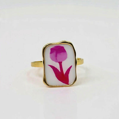 Anello Tulipano dipinto