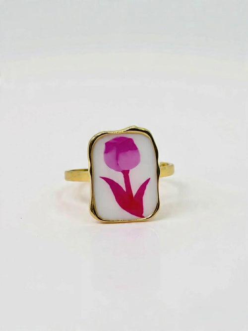 Anello Tulipano dipinto
