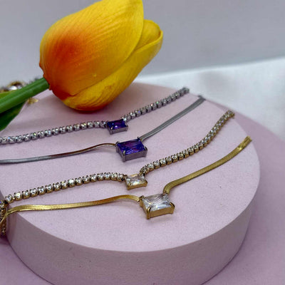 Collana Double Snake & Tennis