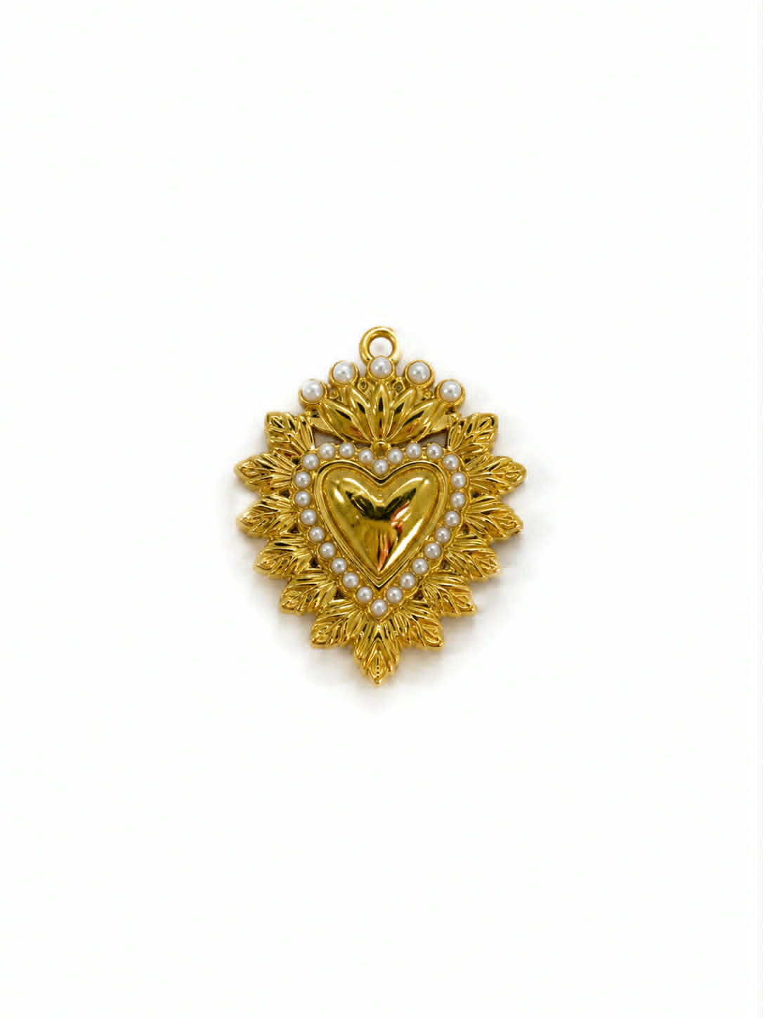Ciondolo Sacro cuore perle