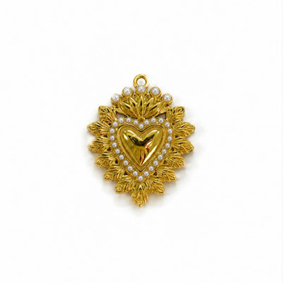 Ciondolo Sacro cuore perle