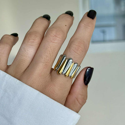 Anello Groumette bicolor