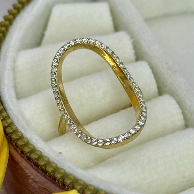 Anello ovale zirconato